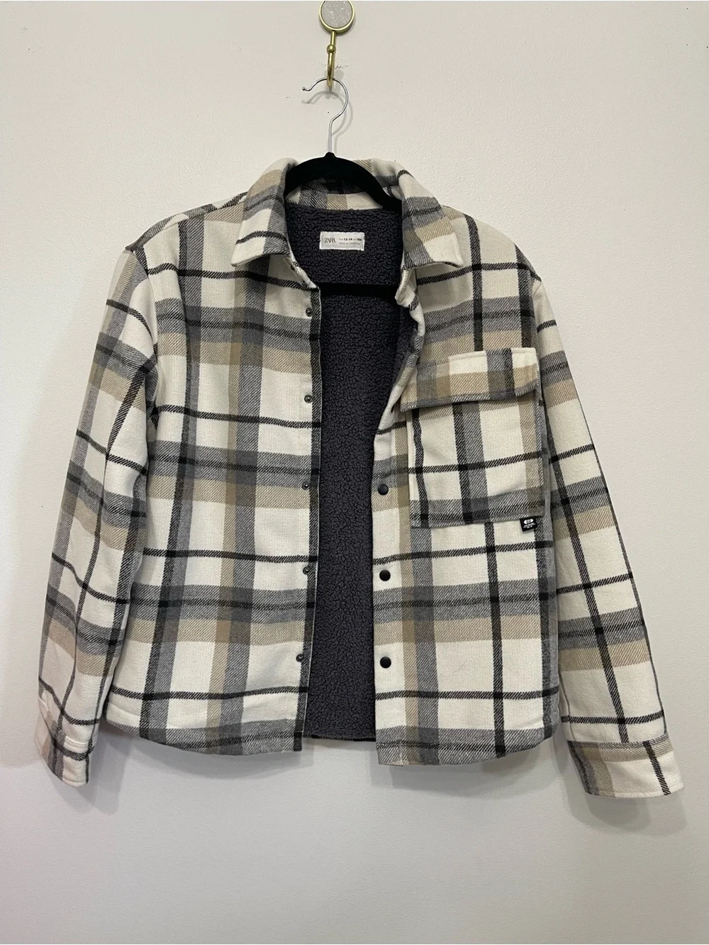 Zara Kids Plaid Lined Shacket